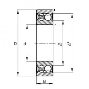 40 mm x 90 mm x 33 mm  FAG 2308-2RS-TVH self aligning ball bearings