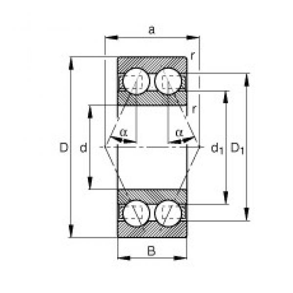 30 mm x 72 mm x 30,2 mm  FAG 3306-BD-TVH angular contact ball bearings #2 image